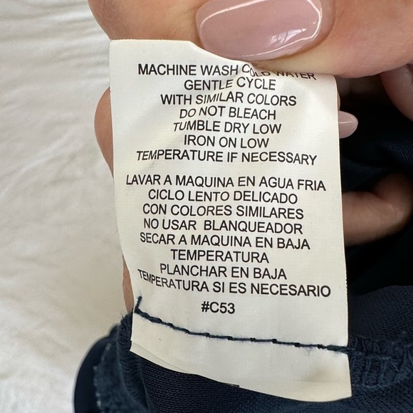 Luxology Short Sleeve lined Dressy romper/jumpsuit size Lrg Blue/White flowy - Picture 16 of 16